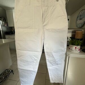 Banana Republic White Ankle Cropped Pants